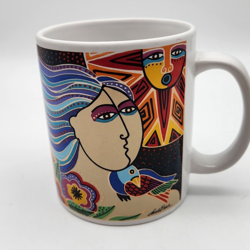 Laurel Burch "Spirit Of Womankind" Vintage 1995 Coffee Mug Cup Multicolor